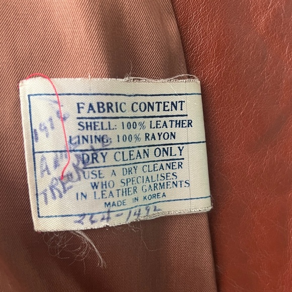 Vintage Red Leather Trench Coat - Picture 5 of 8